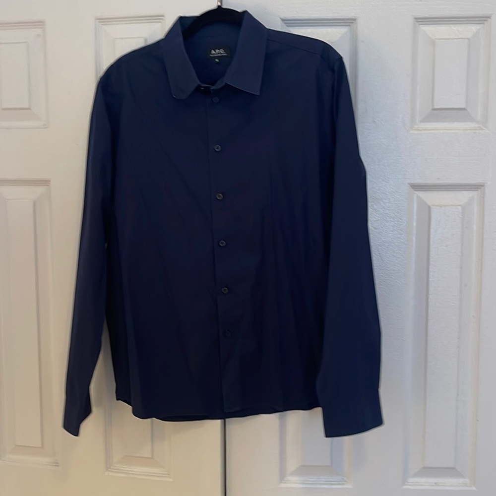 Vtg Navy Blue Apc Men’s Button Down Shirt.